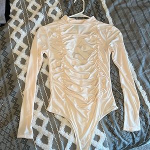 *never worn* Pretty Little Thing, long sleeve mock turtleneck cream bodysuit